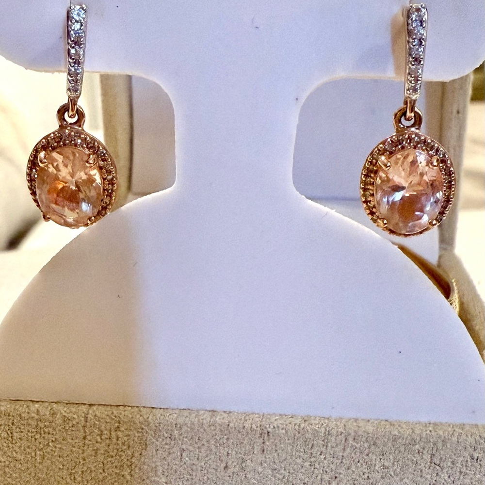 10k Elegant Rose Gold Drop Earrings